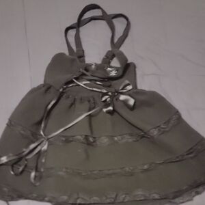 Black Tiered Ribbon Gartee Top